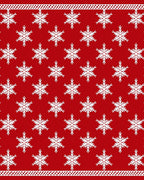 Red White Snowflake Festive Holiday Rug