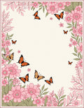 Whimsical Pink Floral Butterfly Meadow Rug