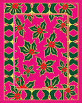 Radiant Pink Holly Berry Border Rug