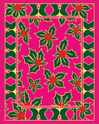 Radiant Pink Holly Berry Border Rug