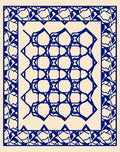 Abstract Blue Geometric Lattice Rug