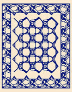 Abstract Blue Geometric Lattice Rug