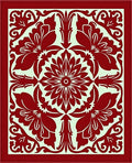 Scarlet Floral Symmetry Medallion Rug