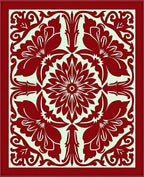 Scarlet Floral Symmetry Medallion Rug