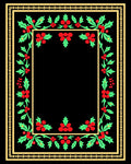 Gold Edged Holly Berry Border Rug