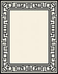 Black Ivory Geometric Frame Rug