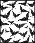 Vibrant Black White Winged Creatures Rug