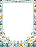 Cream Daisy Botanical Border Rug