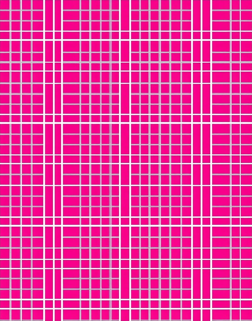 Hot Pink White Grid Composition Rug