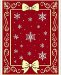 Festive Red Snowflakes Bows Accents Rug