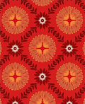 Red Orange Floral Radiant Motif Rug