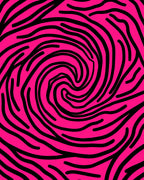 Hot Pink Black Zebra Swirl Rug