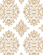 Golden Rococo Scroll Medallion Repeat Rug