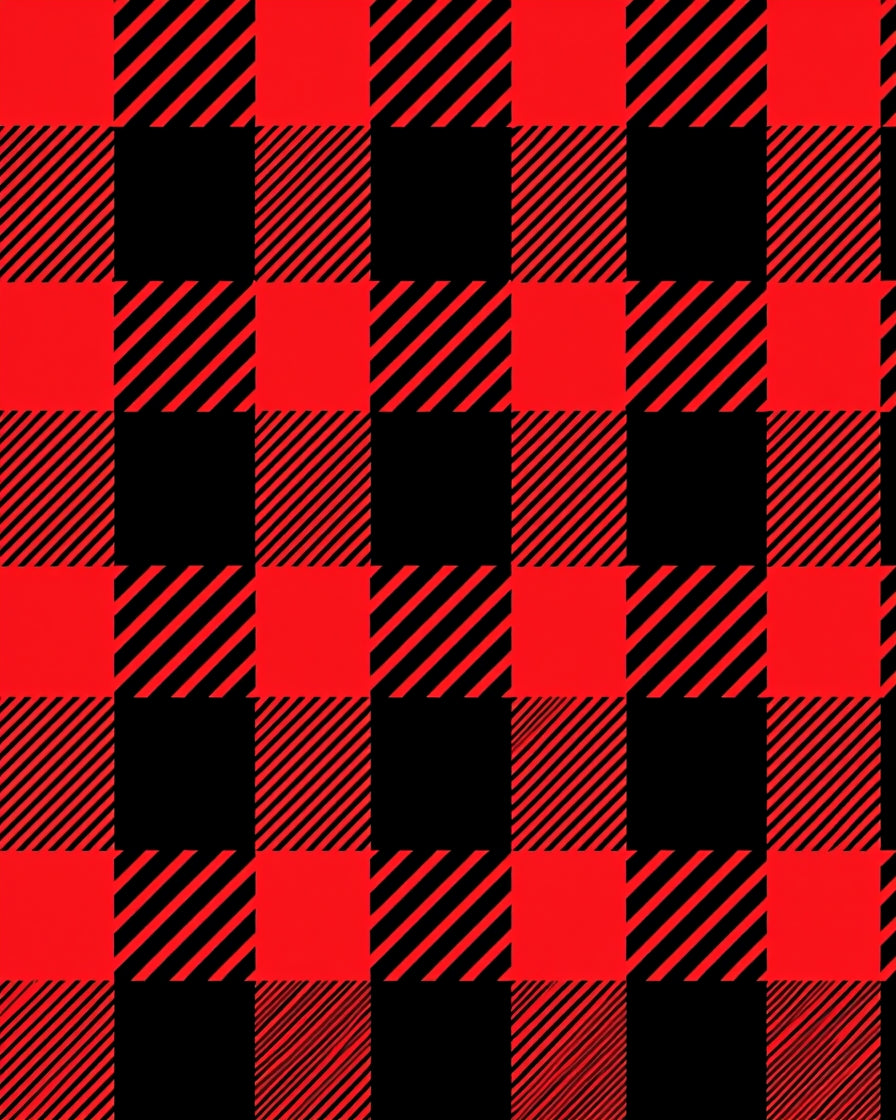 Bold Red Black Checkered Plaid Square Rug