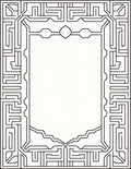 Black White Geometric Labyrinth Border Rug