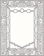 Black White Geometric Labyrinth Border Rug