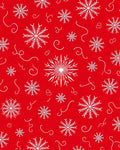 Winter White Snowflake Red Background Rug
