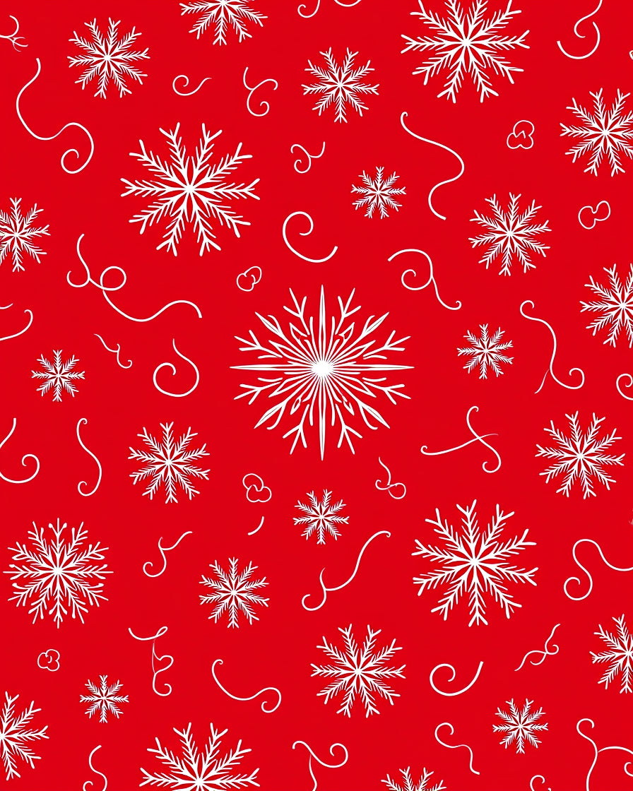 Winter White Snowflake Red Background Rug