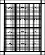 Black White Grid Arch Motif Rug