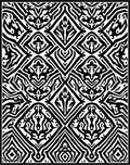 Monochromatic Bold Tribal Diamond Rug