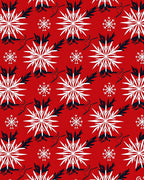 Red White Blue Snowflake Swirls Rug