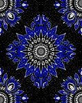 Vibrant Royal Blue Floral Mandala Rug