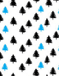 Simple Blue Black Evergreen Trees Rug