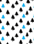 Simple Blue Black Evergreen Trees Rug