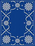 Cobalt Blue Snowflake Border Rug