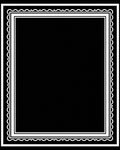 Black White Geometric Wavy Border Rug