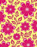 Vibrant Fuchsia Floral Bloom Garden Rug