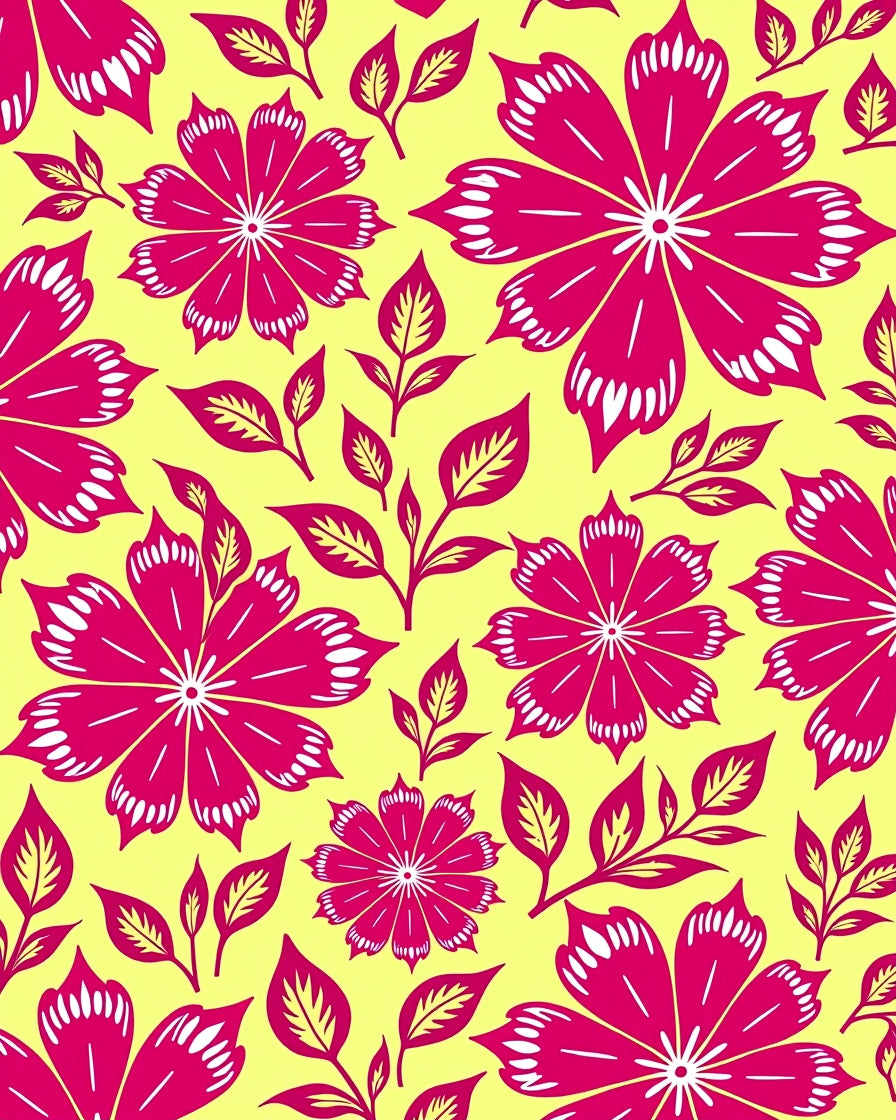 Vibrant Fuchsia Floral Bloom Garden Rug