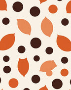Orange Leaf Brown Dot Contemporary Rug