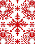 Vibrant Red Snowflake Medallion Rug