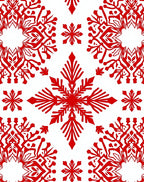 Vibrant Red Snowflake Medallion Rug