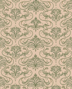 Green Orchid Art Nouveau Swirls Rug