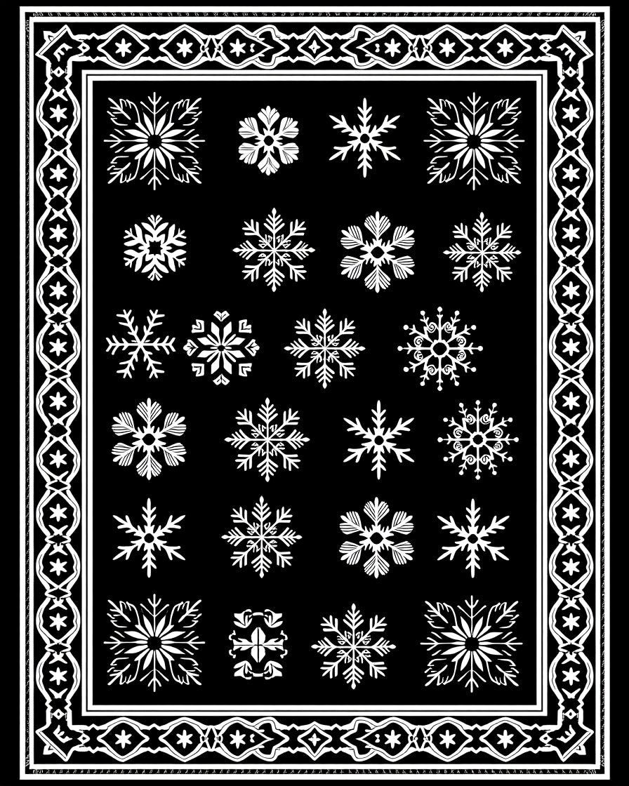 Winter Wonderland Snowflake Collection Rug