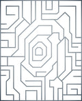 Modern Silver Geometric Maze Rug