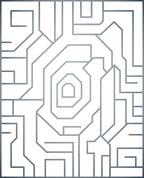 Modern Silver Geometric Maze Rug