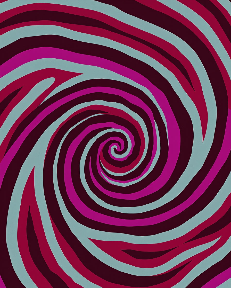 Crimson Magenta Swirl Abstract Rug