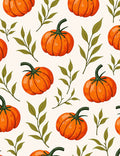 Orange Pumpkin Leaf Illustration Rug