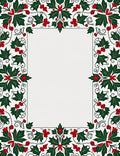 Festive Green Red Holly Border Rug