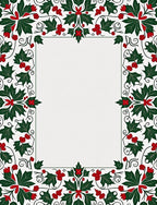 Festive Green Red Holly Border Rug