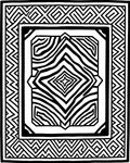 Monochrome Geometric Zebra Diamond Rug