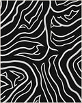 Bold Black White Wavy Lines Rug