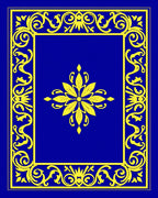 Bold Royal Blue Golden Floral Rug
