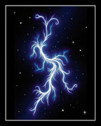 Electric Blue Cosmic Branch Nebula Rug