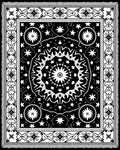 Bold Black Starburst Mandala Border Rug