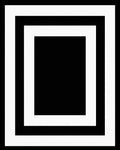 Bold Black White Concentric Squares Rug