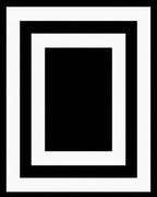 Bold Black White Concentric Squares Rug